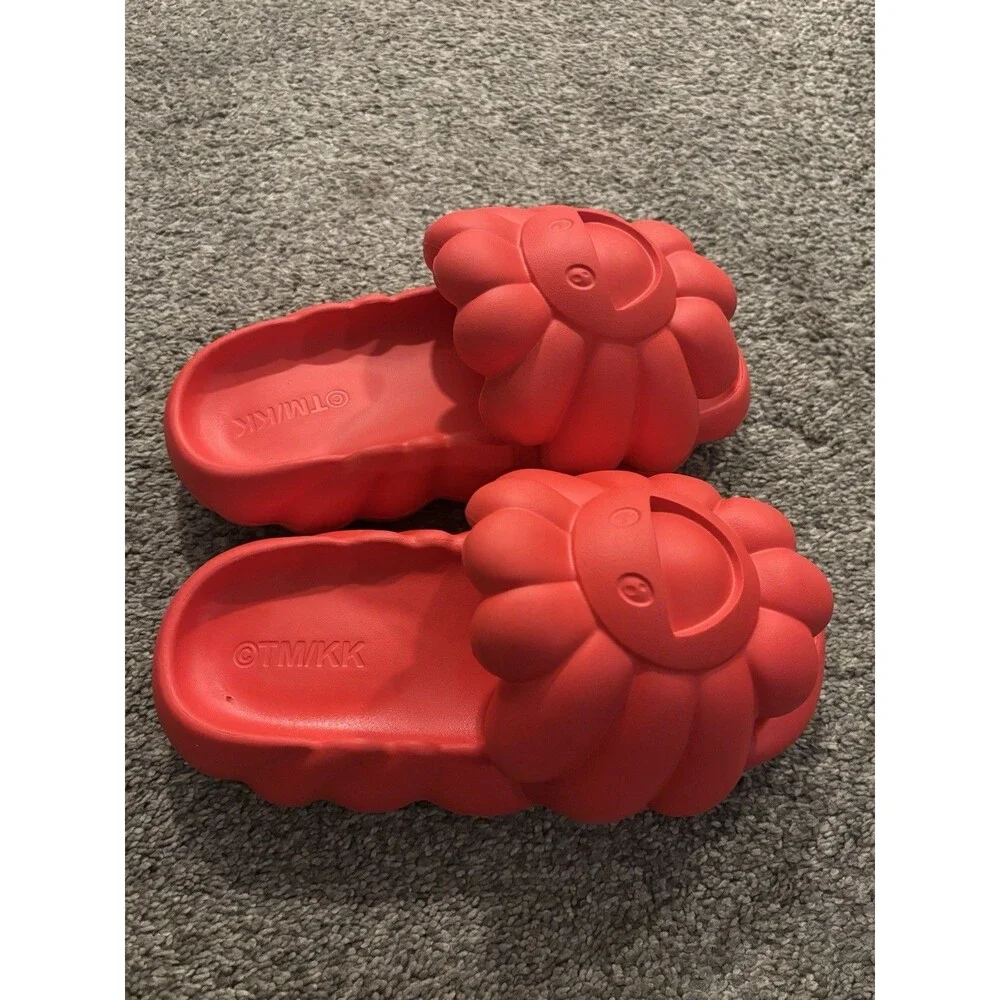 Takashi Murakami Ohana Full Bloom Slides Size 8‎ Red Made in USA